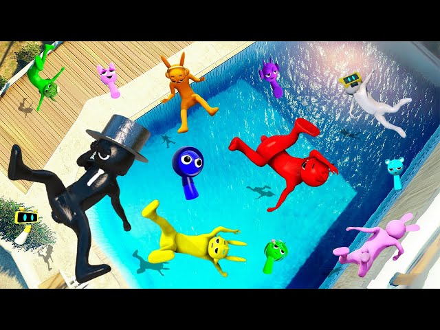 GTA 5 Incredibox Sprunki Team Jumping Ragdolls and Fails! [Funny]