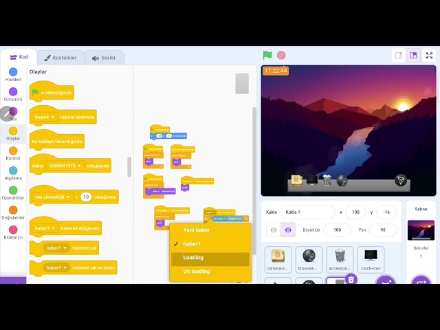 Creating a simple operating system interface in Scratch. 