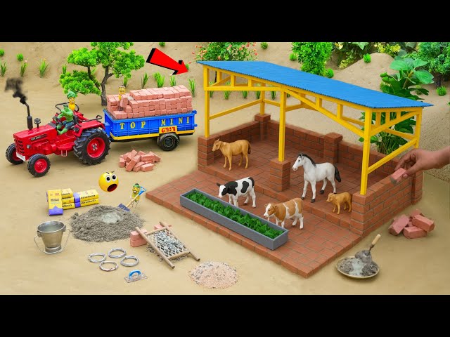 diy mini tractor animal farm  house construction science project | cow shed project @ topminigear
