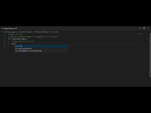 Args in Python | A star placed before parameter of a function