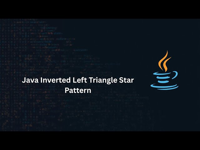 Java Inverted Left Triangle Star Pattern | Nested Loop Pattern Program | Part-8