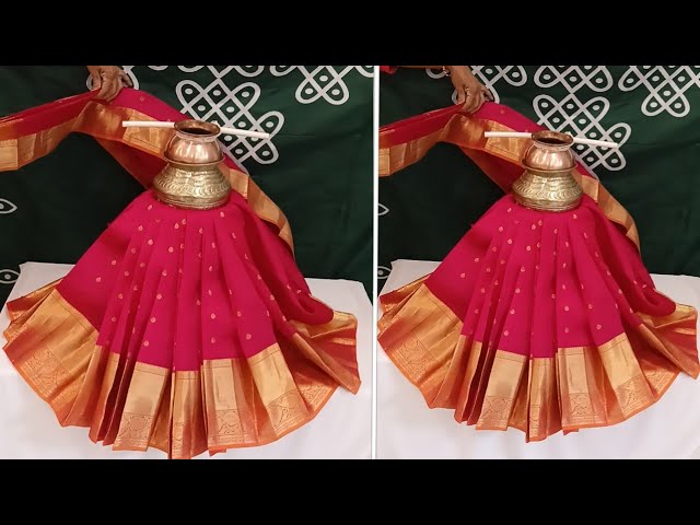 Quick and easy Varalakshmi saree draping 