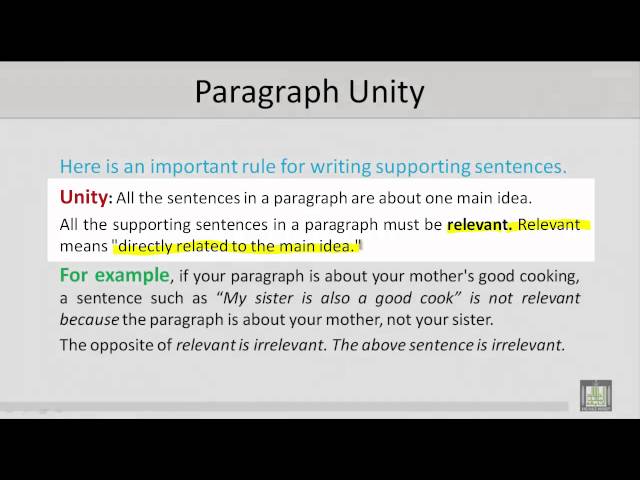 Technical Report Writing | U2-L5 | Paragraph Unity