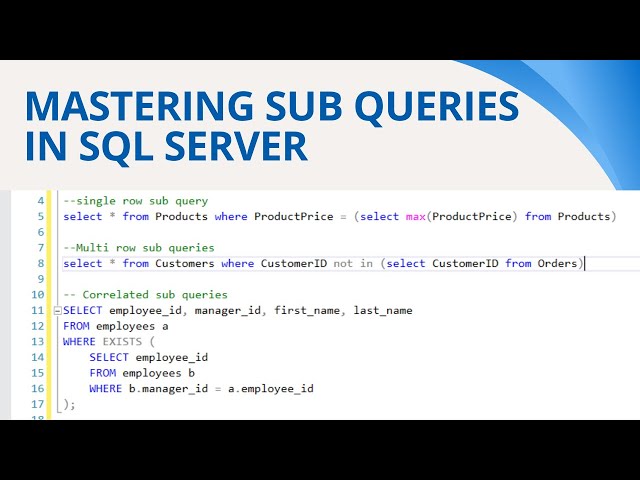 50 Subqueries in sql server