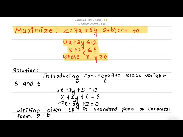 Simplex method class 12 easy way