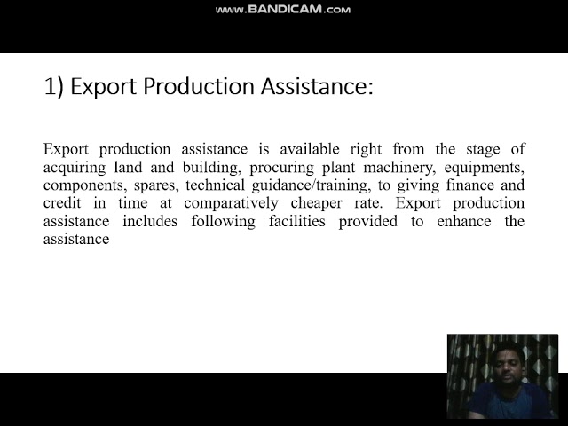 Export Assistance for Production | BBA VI sem, Unit 5 | International Trade, Video-3