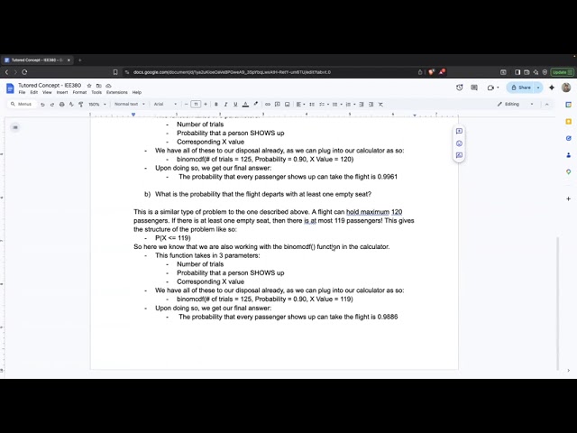 Tutored Concept IEE380 - Binomial Distribution