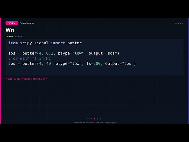 scipy.signal.butter: design a Butterworth filter