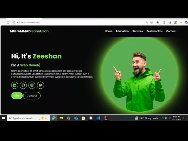RESPONSIVE Portfolio Website Using HTML CSS & JavaScript