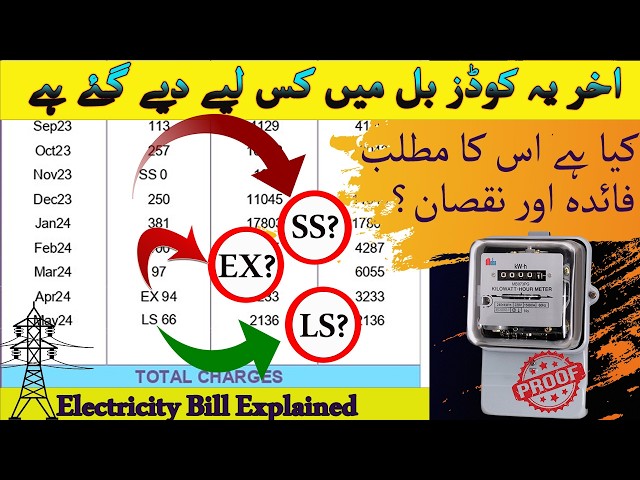 Electricity bill codes explained with examples and proofs | LS and EX code in electricity bill