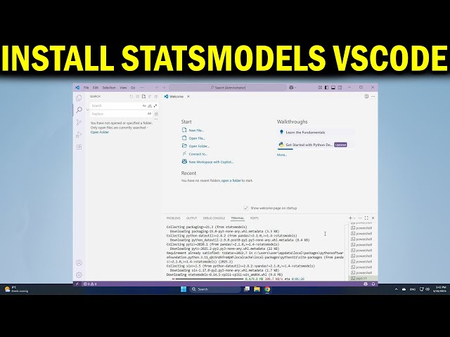 How To Install Statsmodels for Python in VS Code Statistical Modeling & Data Analysis in Python