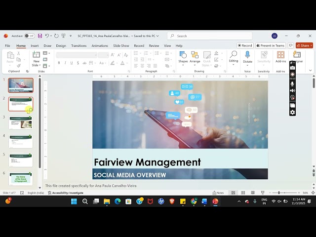 Shelly Cashman PowerPoint 365 | Module 1: SAM Project A | Fairview Management #shellycashman