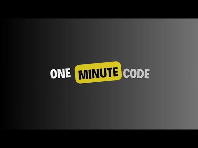 Welcome to my channel One minute code