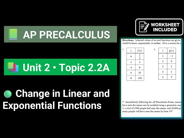 AP Precalculus worksheets 2.2A Change in Linear and Exponential Functions