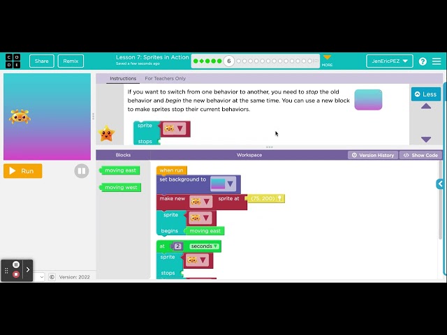 Code.org, Express Course (2022) Lesson 7