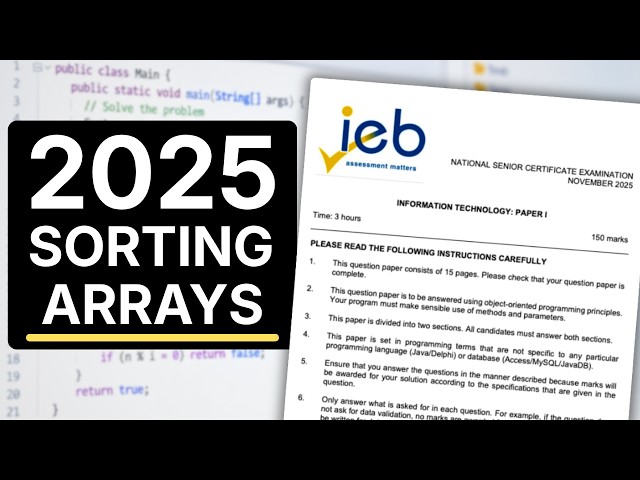2025 IEB IT Practical: Sorting Arrays