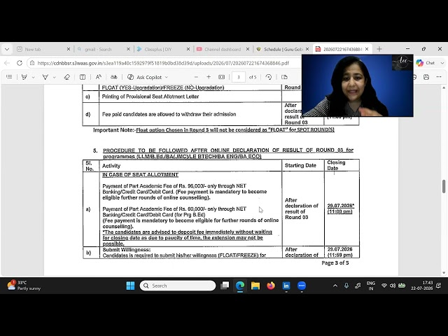 Round 3 / Sliding Round Details | Latest IPU Update | College Reporting & Withdrawal Dates