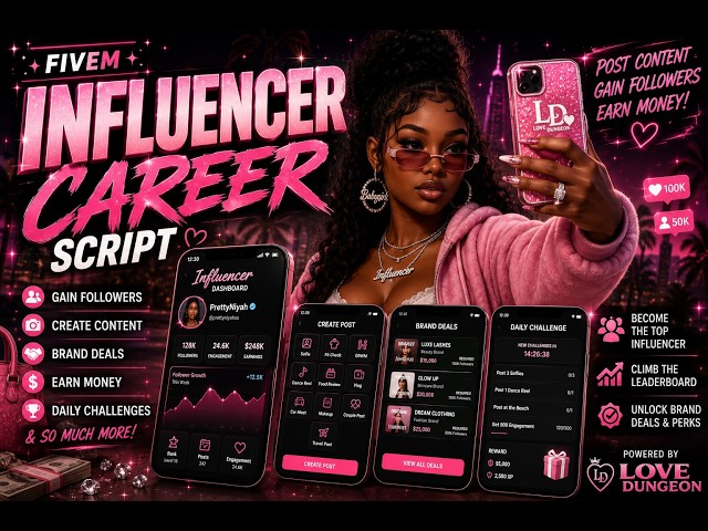 The BEST Influencer Career Script for FiveM | Love Dungeon NEW Content Creator Script