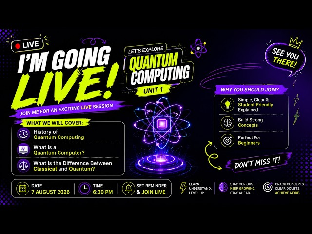 🚀 Quantum Computing for Beginners | LIVE | Unit 1 | Explained in the Simplest Way