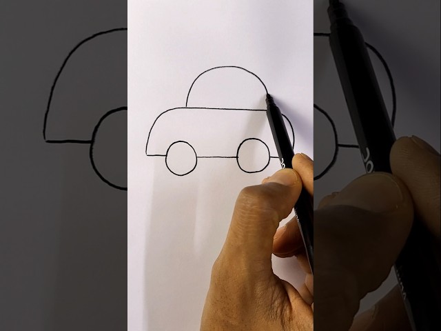 How to Draw Car 🚗 easy for kids #shorts #ytshorts #diy #diydrawing #kidsart #kids #art #car