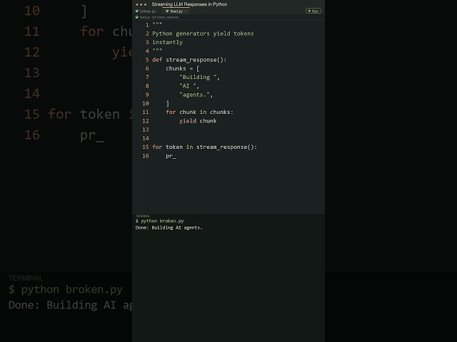 Streaming LLM Responses with Python Generators