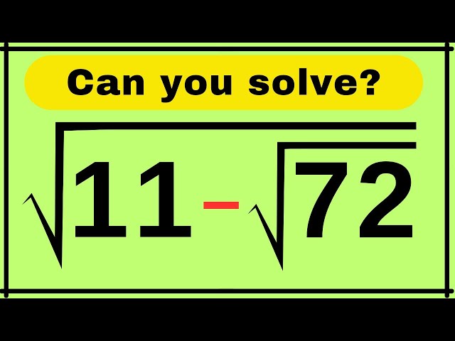 Chinese | A Very Interesting Square Root Algebra Problem | Math Olympiad Brain Buster 