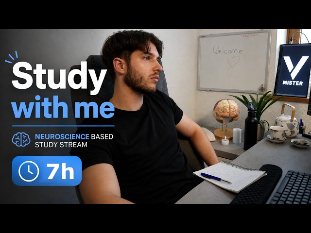 STUDY WITH ME (7h) neuroscience-based | Pomodoro 60/10 🫡🧠📚