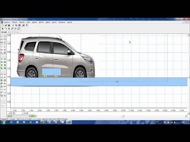 Interactive Physics, Movimiento Rectilineo Uniformemente Variado (MRUV)