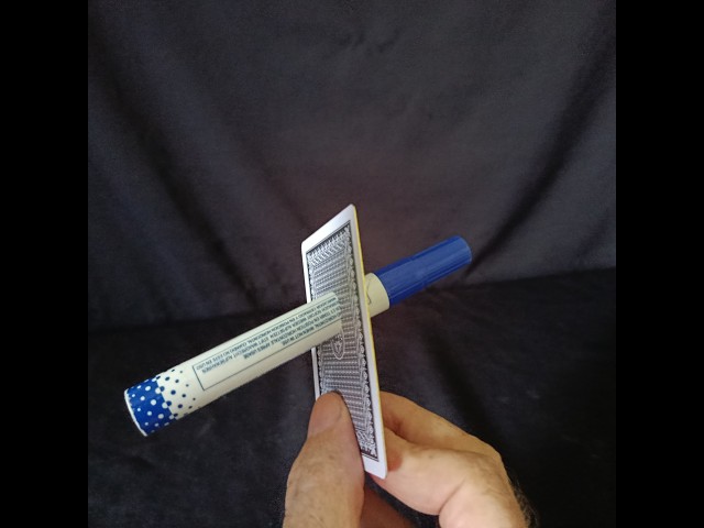 "Pen thru card magic trick revealed. Easy step by step tutorial.