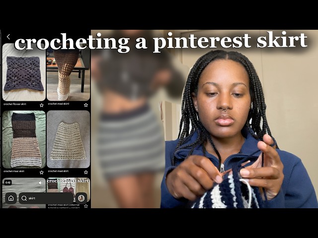 crocheting my *dream* trendy skirt off my pinterest board (vlog)