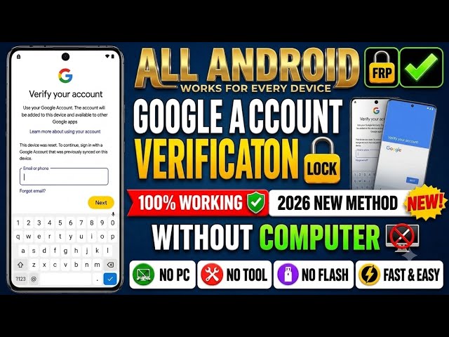 How To FRP Bypass Google Account Verification on Any Android Device Without PC 2026 Update