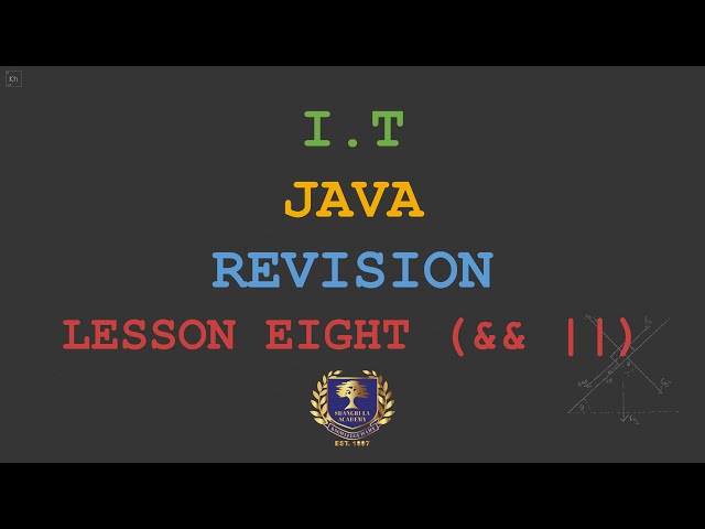 Java - Revision Lesson VIII