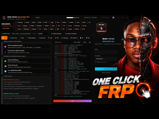 Free One Click FRP and Password Unlocking Tool for Mobile Phone Technicians - Review video