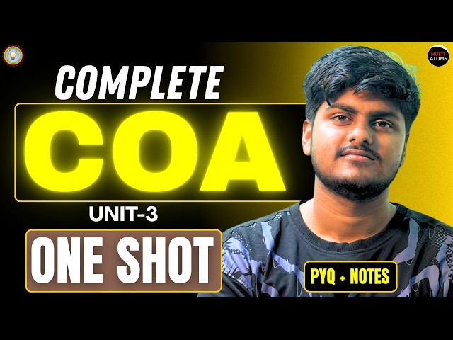 COA Computer Organization and Architecture in One Shot | Unit-3 | Aktu Exam | PYQ Solutions | BCS302