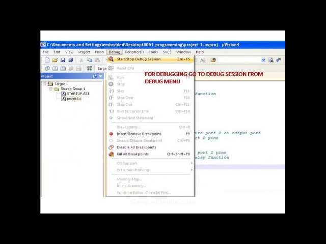 keil 4 video tutorial for 8051 microcontroller