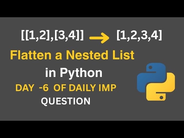Flatten a Nested List in Python 🔁 | Python Logic for Beginners | #shorts