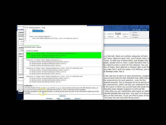 Java 8 OCA (1Z0-808) - Handling Exceptions (Enthuware sample questions)