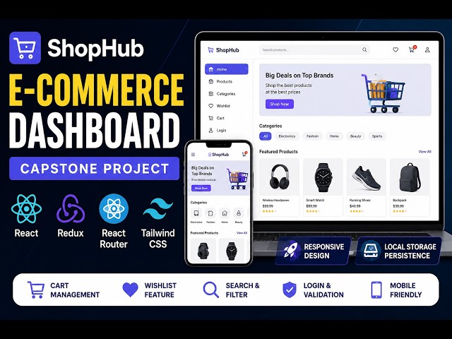 ShopHub – E-Commerce Dashboard | React, Redux & Tailwind CSS | Capstone Project Demo.