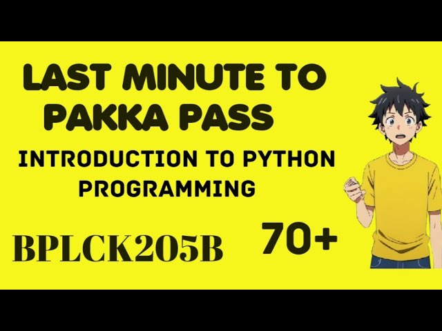 Introduction To Python Programming Vtu  | Super Fixed Important questions | BPLCK205B  | EASY SIXTY4