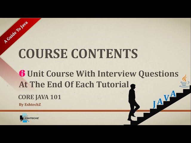 Core Java 101 - Course Contents