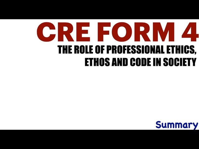 THE ROLE OF PROFESSIONAL ETHICS, ETHOS AND CODE IN SOCIETY | importance of codes