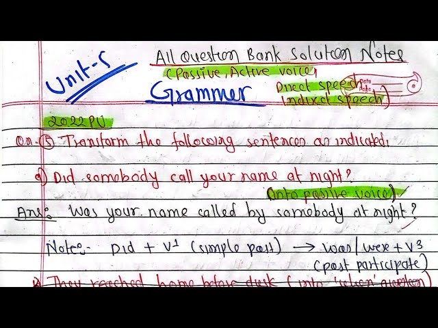 Grammar|Activ-Passive voice|Direct-Indirect speech|Correct verbs|English BE Civil & Computer PU PoU