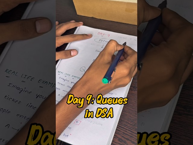 🔥 Day 9: QUEUES in DSA #python #coding #dsa