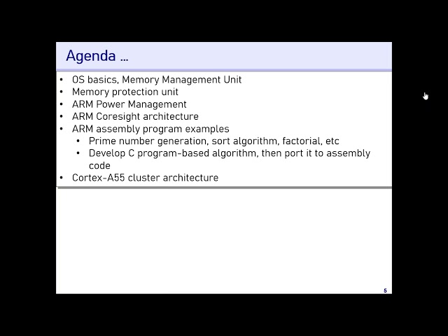 ARM v8 architecture and ISA training demo session