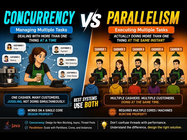 36. Concurrency vs Parallelism Explained in HLD