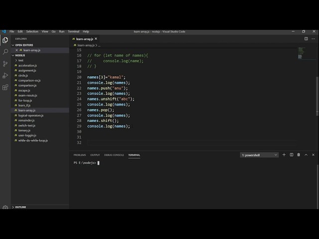 Node.js for Absolute beginners in Sinhala -11 Arrays (JavaScript) and process.argv (Node.js)