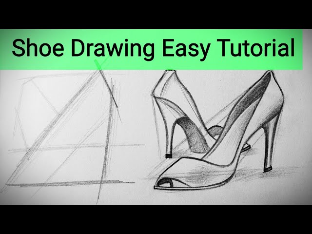 How to draw a High Heel Shoe easy step by step Heels Shoe drawing tutorial for beginners Art Video