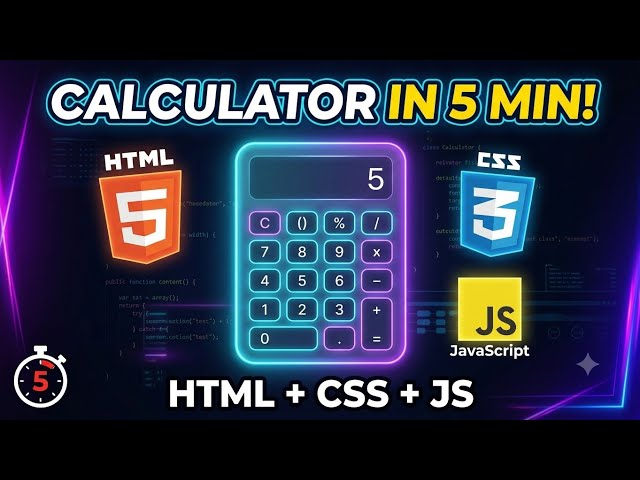 🔥 5 Minutes Calculator Using HTML, CSS & JavaScript! 😱 | Beginner Project