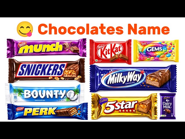Chocolate Names in English & Hindi | Chocolate Names | Kids Learning Video