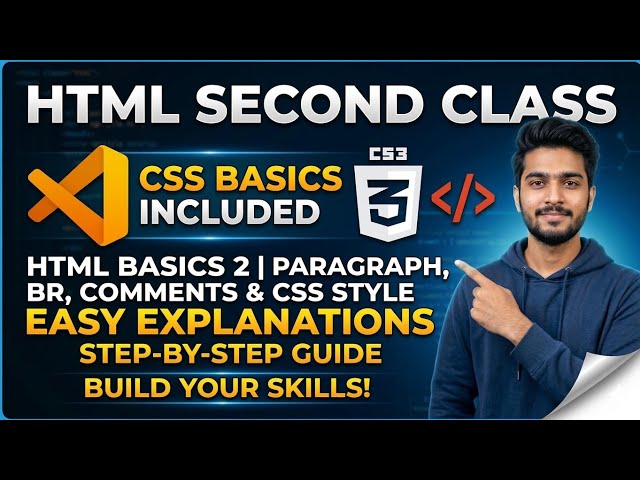 HTML Tutorial for Beginners | Tags, Paragraph, BR, Comment & CSS Style